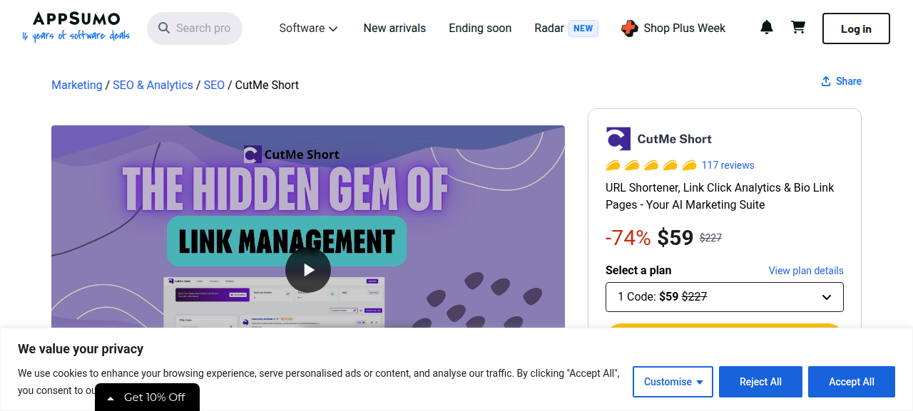 لوحة التحليلات وإنشاء الروابط القصيرة في CutMe Short