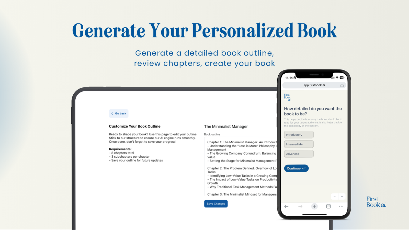 توليد المخطط في First Book ai