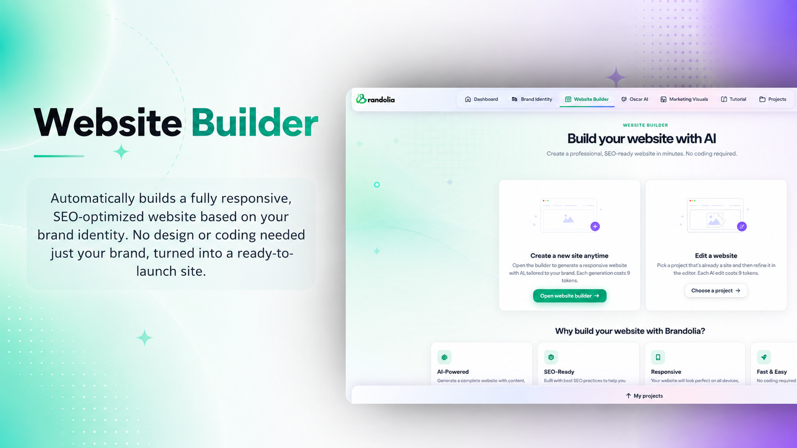 مواد تسويقية ومنشورات اجتماعية بهوية موحدة في Brandolia