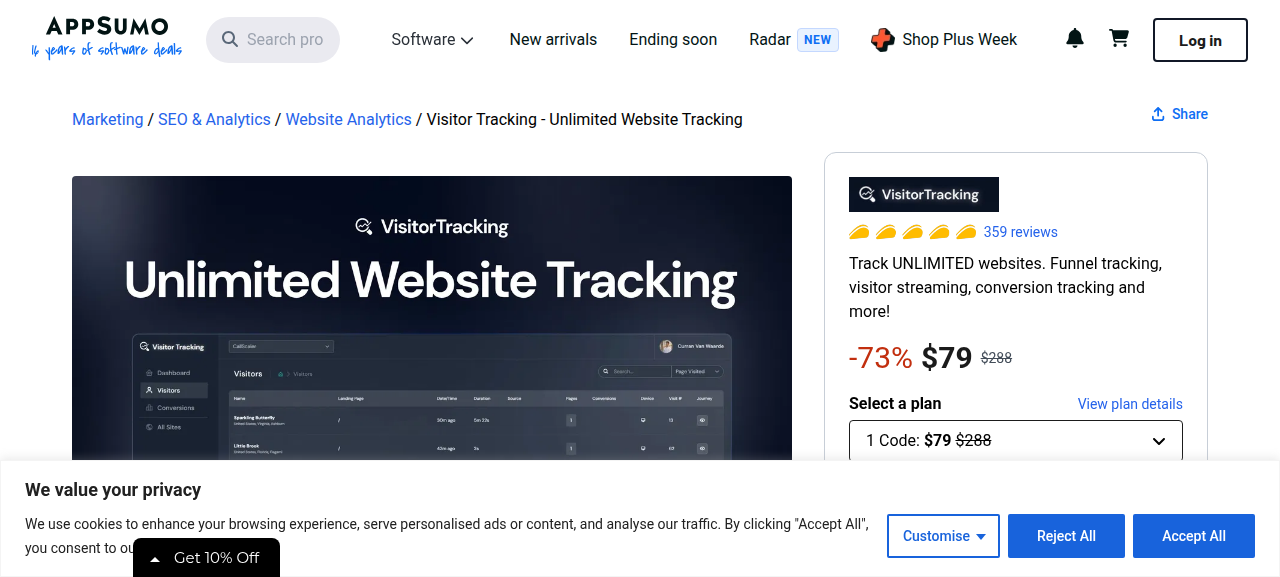 لوحة تحليلات: عرض تفصيلي للزيارات والسلوك في Visitor Tracking