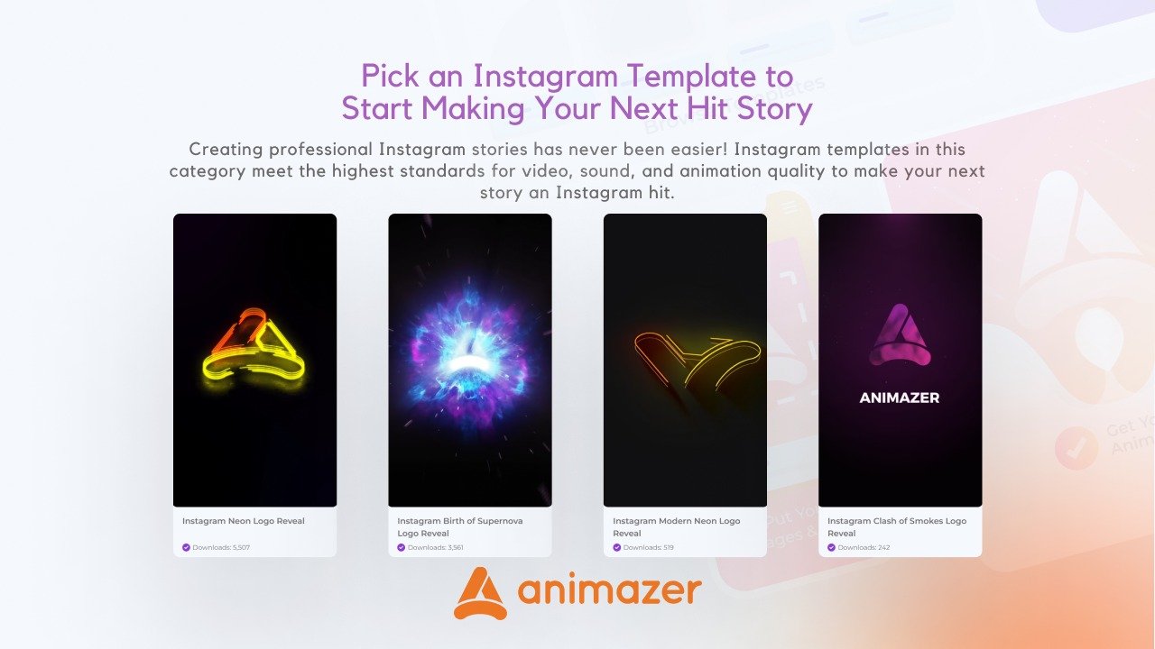 قوالب قصص إنستغرام في Animazer