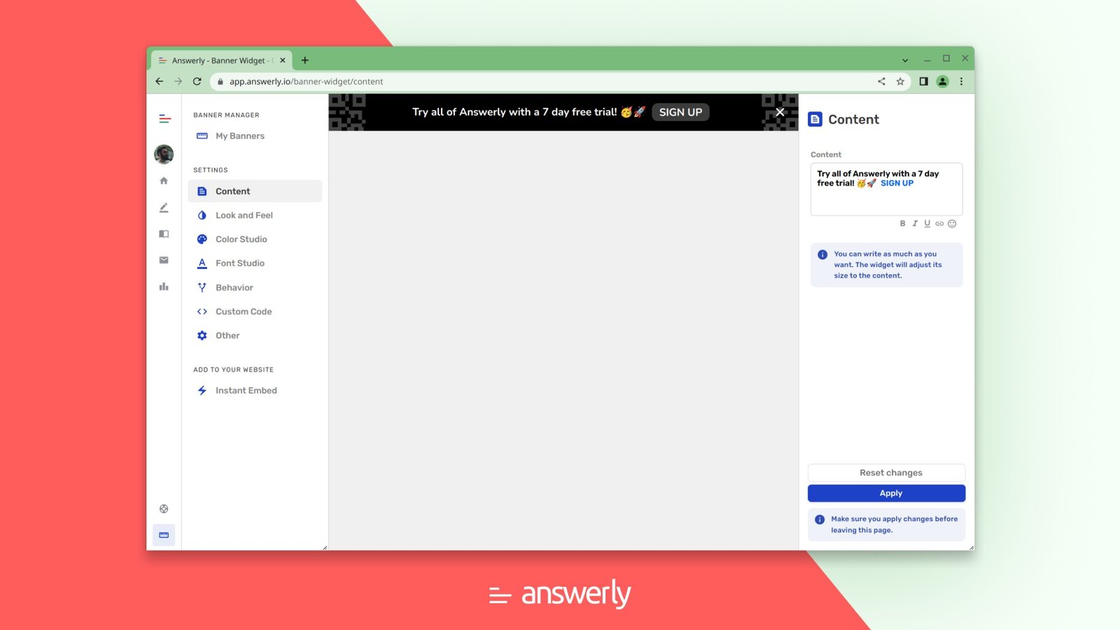 استوديو الألوان والخطوط في Answerly Banner