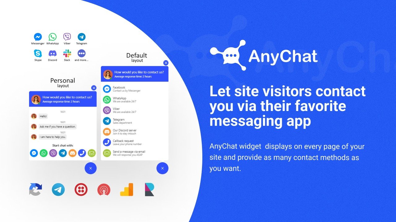زر مراسلة مخصص على الموقع في AnyChat