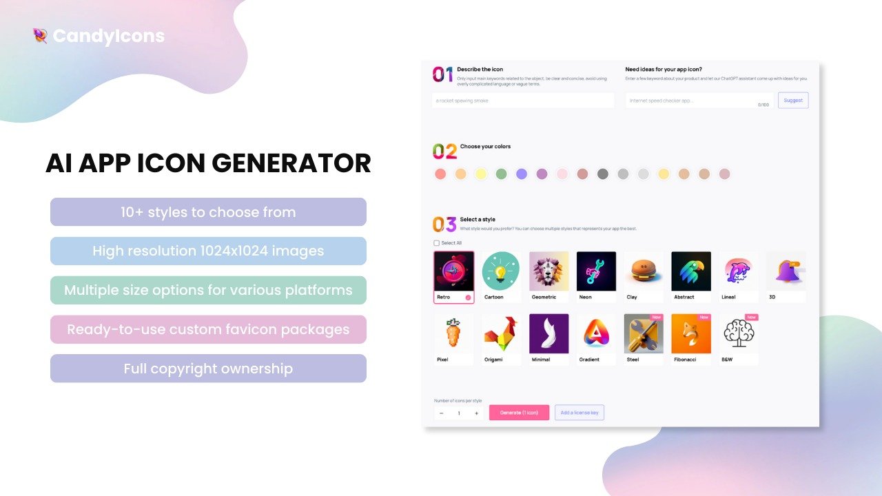 خطوات توليد أيقونة تطبيق داخل CandyIcons