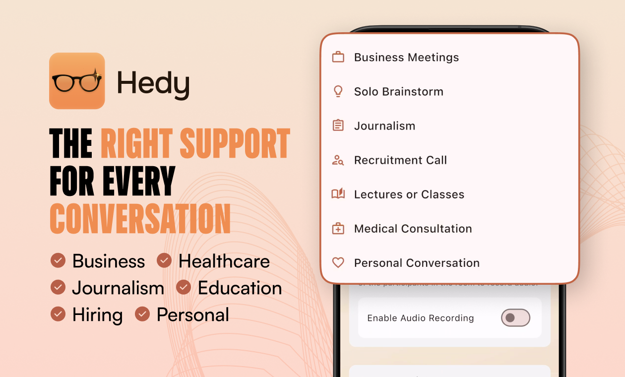اقتراحات Hedy AI أثناء الاجتماع