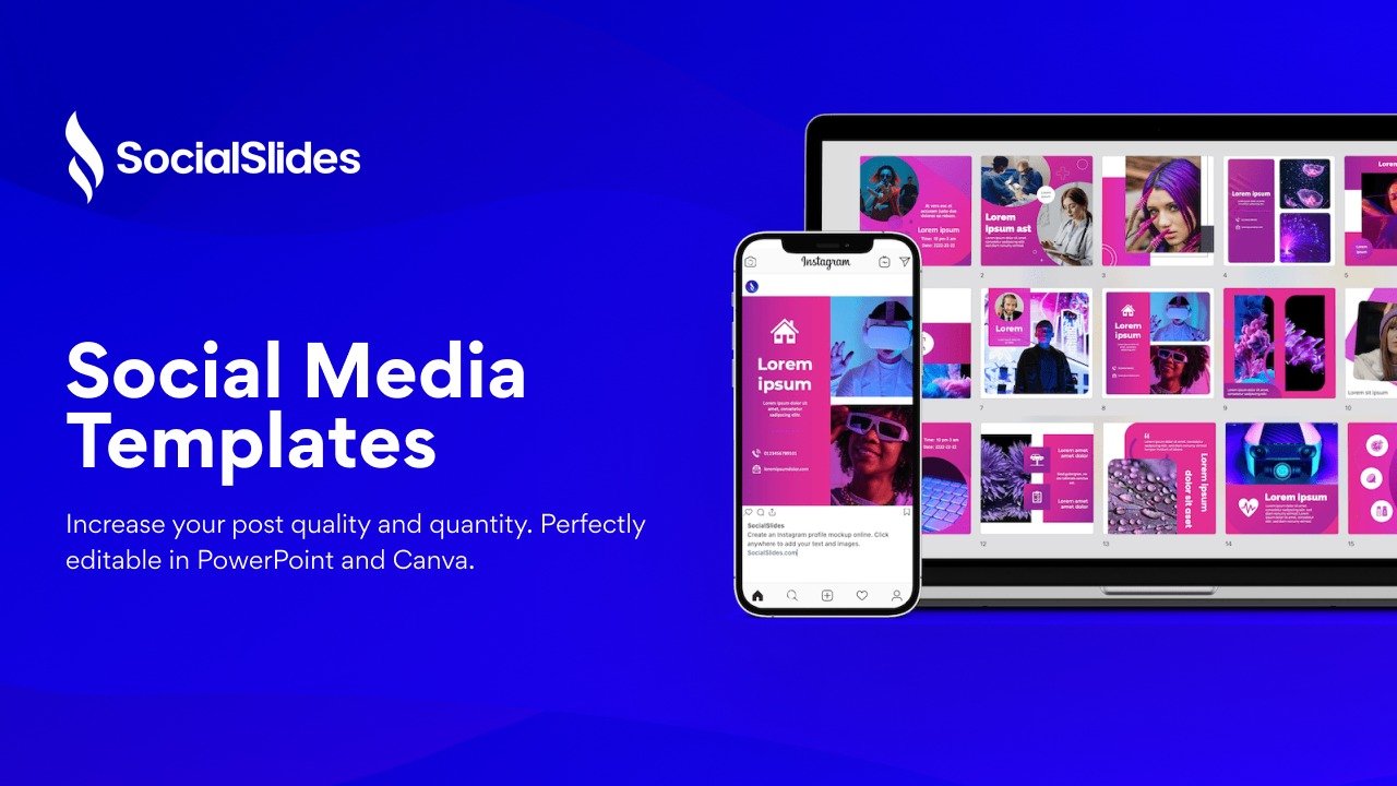 مجموعة قوالب منشورات التواصل الاجتماعي في SocialSlides