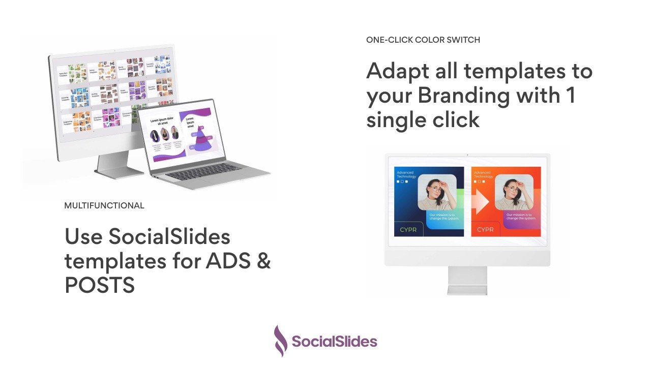 تبديل ألوان القوالب وتخصيصها في SocialSlides
