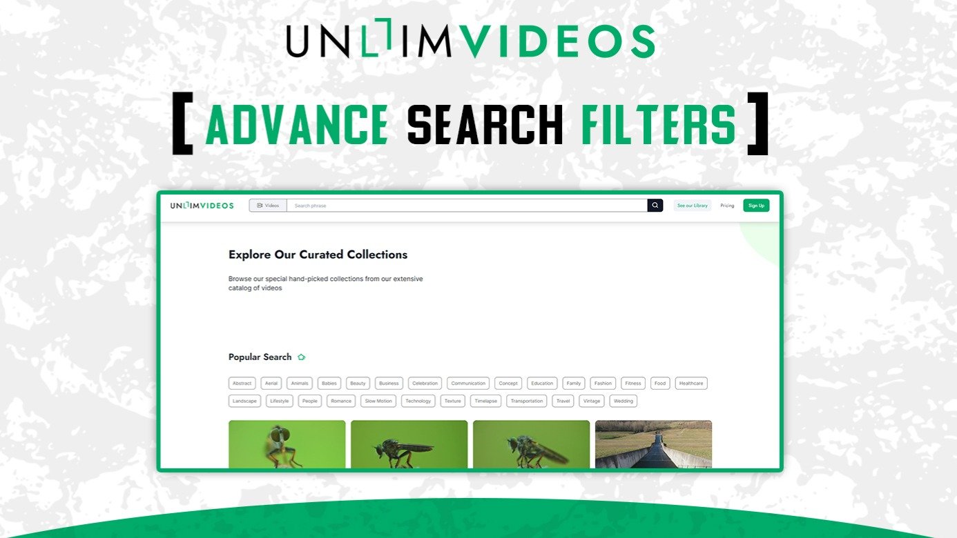 نتائج البحث مع المرشحات المتقدمة في UnlimVideos