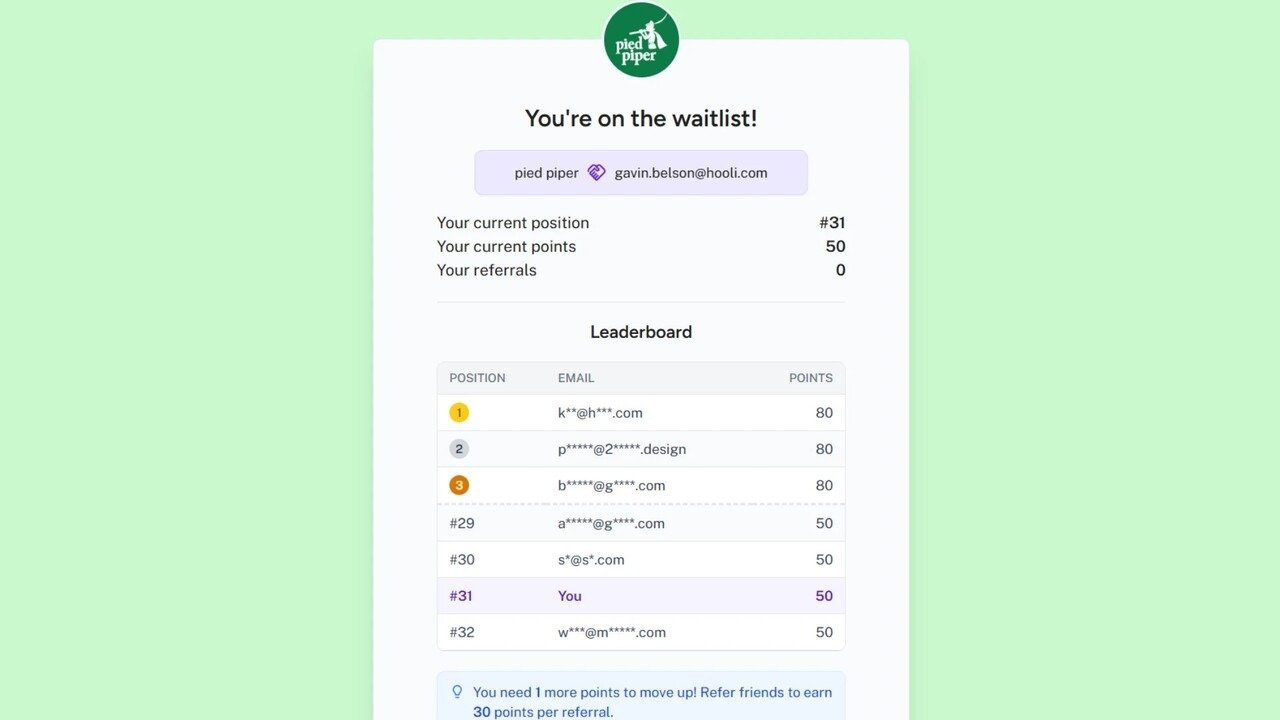 صفحة الشكر المخصصة التي تظهر للمشترك بعد التسجيل